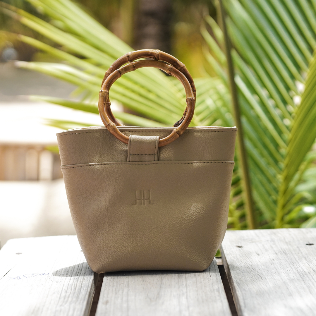 "Bria" Mini Bamboo Tote